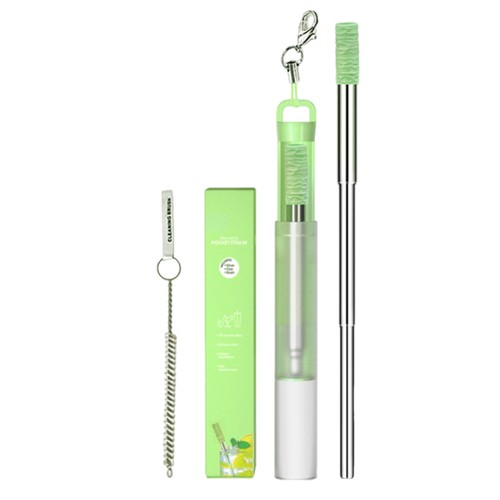 1set Reusable Collapsible Stainless Steel Metal Straw Portable w/ Silicone Tips - Picture 14 of 14