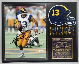 kurt warner autographed football
