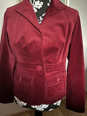 Talbots Frauen Jackett neu Mit Etikett Burgund Rot Samt 6P  Gr. 36 Petite