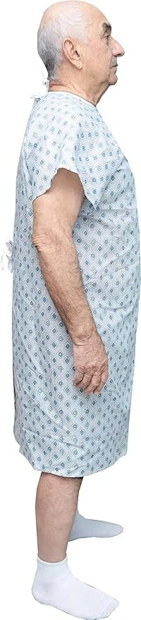6 PACK - Reusable Hospital Gowns for Men Medical Patient Gowns with Back Ties - Image 2 of 4