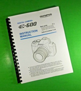 Olympus E 600 E600 Camera 156 Page Laser 8 5x11 Owners Manual Guide Ebay