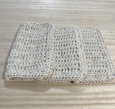 HANDMADE SET OF 3 CROCHET COTTON DISH CLOTHS OR WASH CLOTHS 8.5x8.5 INCHES NEW