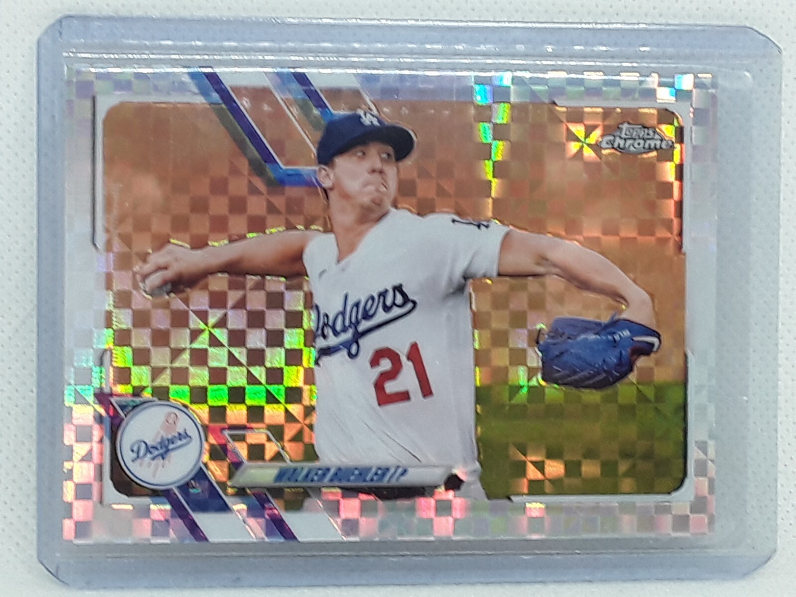 Walker Buehler 2021 Topps Chrome Baseball - X-Fractor #157 - Los Angeles Dodgers