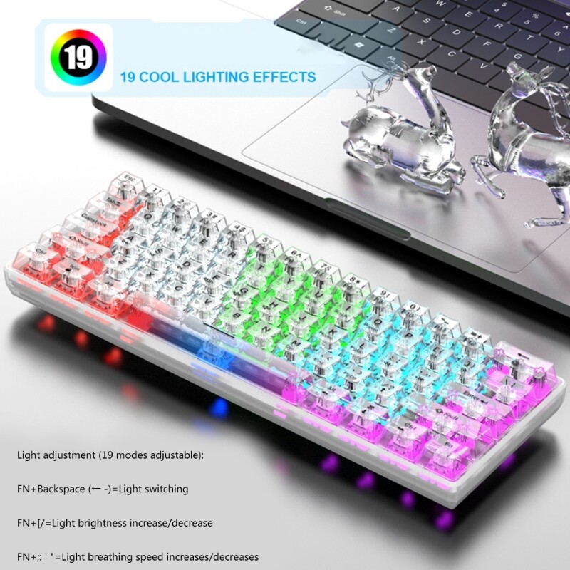 61-Key RGB Backlit Mechanical Gaming Keyboard and Mouse Set for PC with Vibrant Lighting and Responsive Keys