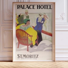 Palace Hotel St. Moritz Vintage Travel Poster Wall Art Print Decor
