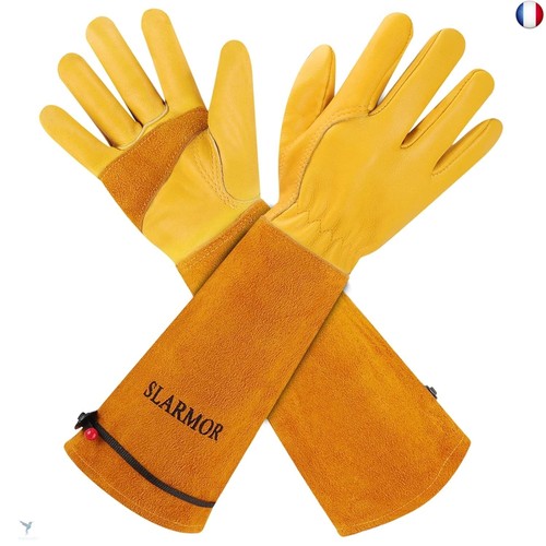 SAWANS Gants De Jardinage En Cuir Pour Femme Et Homme/femme - Protection Des Avant-bras - Anti-épines - Respirant - En élasthanne - Cuir De Chèvre - Élagage De Rose - (petit Gant