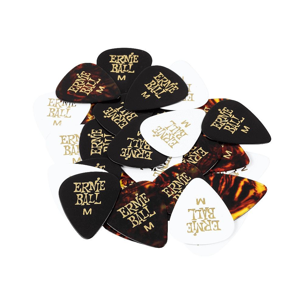 Ernie Ball Cellulose Guitar Picks / Plectrums Mixed Colours (Medium)