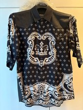 Image of Dolce & Gabbana SS23 Re-Edition Silk-Blend Bandana Print S/S Shirt IT 39 S NWT
