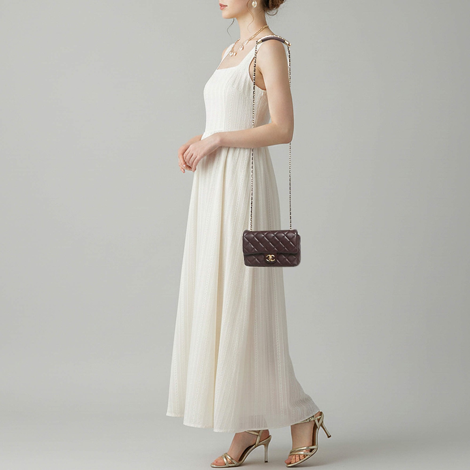 Chanel Rectangular Extra Mini Burgundy Quilted Le… - image 2