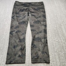 Lululemon Pants Women 8 Run Inspire Crop II Leggings Savasana Camo Athleisure