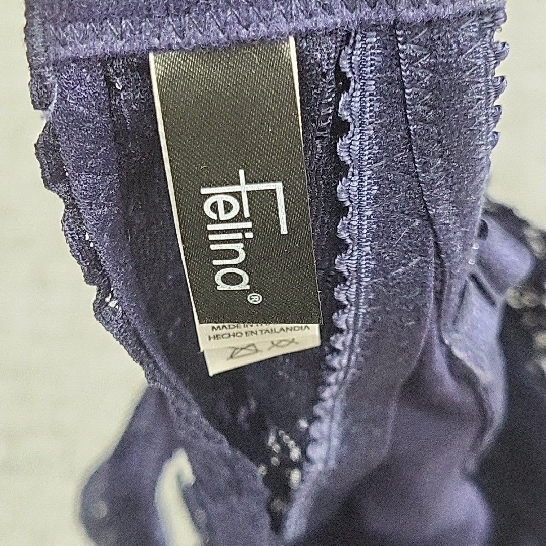 Felina Womens Set of 2 Wirefree Lace Bralette Large Size Navy Beige Trendy Bras