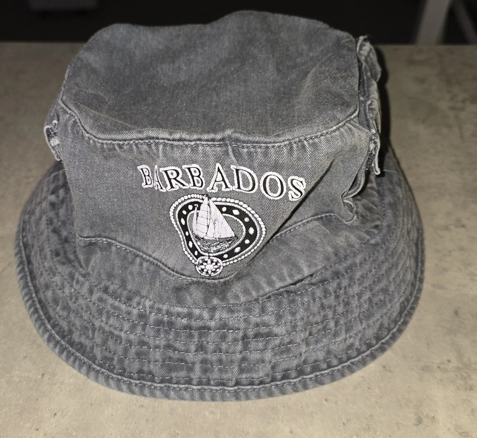 Rare Barbados Bucket Hat In Denim Jean Material 60cm JHATS Vintage Label VGC