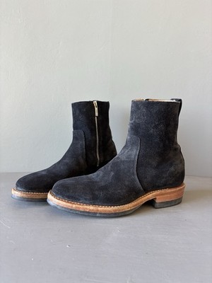 Viberg Side-Zip Boots Black Waxed Reverse Camel (Uk 7/Us 8)