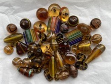 Job Lot 55 Vintage Antique Lampwork and other Glass  Beads 160g