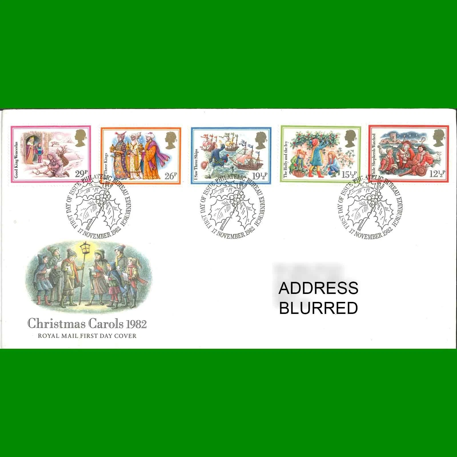 FDC Christmas Carols Commemorative Royal Mail First Day Cover Stamps, 17.11.1982 - Picture 1 of 3