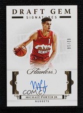 2020 Panini Flawless Draft Gem Signatures Gold 2/10 Michael Porter Jr Auto 3d3