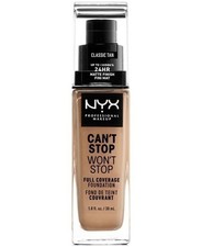 NYX Makeup Can't Stop Won't Stop Foundation 24hr Full Coverage Classic Tan 30mL