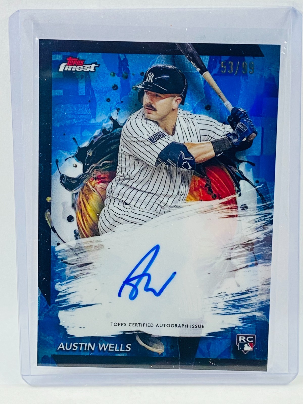 2024 Topps Finest Austin Wells RC Auto Blue #53/99