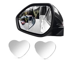 2PCS Heart Shaped Blind Spot Mirrors, Convex Rear View Mirror with Cute Heart