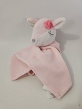 Baby Essentials Pink Deer Lovey W/ Flower Bow Security Blanket Lovie Plush