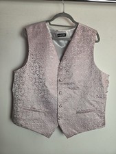 Debenhams Black Tie Light Pink Satin Waistcoat Mens Size Extra Large