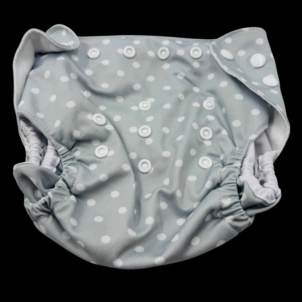 Reusable Baby Cloth Diapers W/ Inserts One Size Cloud & Polka Dot Patterns - Image 2 of 4
