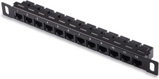 12-Port 0.5U CAT6 Network Patch Panel for 10 inch Server Rack RackMate T1