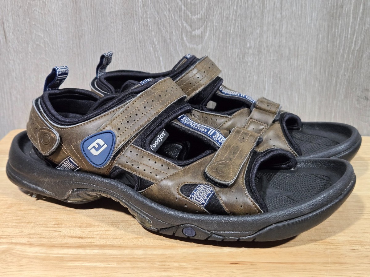 FootJoy Golf Sandals Mens 9 Brown Soft Spikes Adjustable Straps 45641 FootJoy 45607 Mens Brown Golf Soft Spike | Mercari main image 4