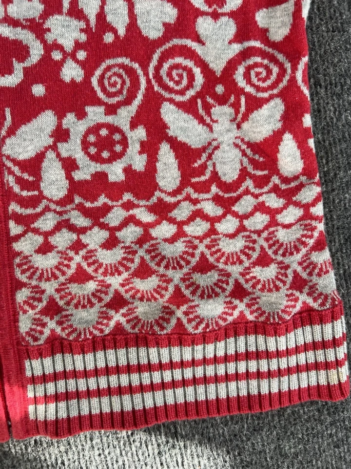 OILILY Suéter Cárdigan Pequeño Y2K BoHo Caprichoso Abejas Rojo Gris Foto 3 de 4