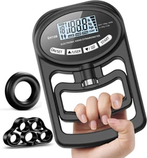 Hand Grip Strength Tester Trainer - Electronic Hand Dynamometer Forearm Grip ...