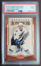 2006 FLAIR SHOWCASE INKS ALEXANDER OVECHKIN AUTO Rookie Stats On Back  PSA 9 