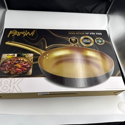 Parini 11  Fry Pan Golden Chef Cookware Collection 18K Non-Stick Oven Safe NEW