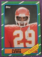 1986 Topps #312 Albert Lewis Rookie Football card Kansas City Chiefs!. rookie card picture