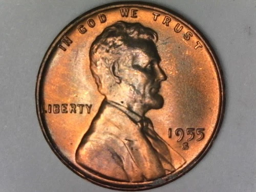 1955 s, Lincoln Cent-BU
