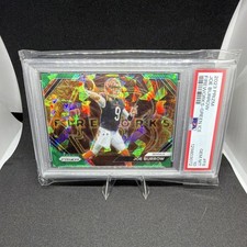 Panini Prizm Fireworks Joe Burrow Green Ice Prizm Cincinnati Bengals #F-8