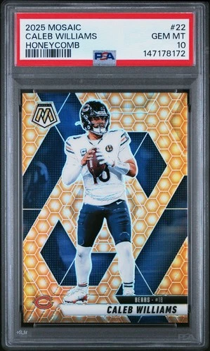 2025 Panini Mosaic Football Caleb Williams Honeycomb SP #22 PSA 10