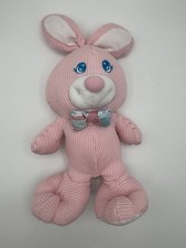 Vtg Fisher Price Cozies Pink Bunny Toy Thermal Waffle Weave Stuffed Plush 1994