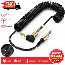 3.5mm Male to Male AUX Cable Cord L-Shaped Right Angle Car Audio Headphone Lot