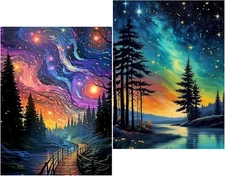 Starry Sky Paint by Numbers for Adults - Starry Night Paint by Number on Canvas