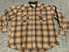 Jesse James Shirt Mens Flannel West Coast Choppers Pearl Snap Work Wear XL