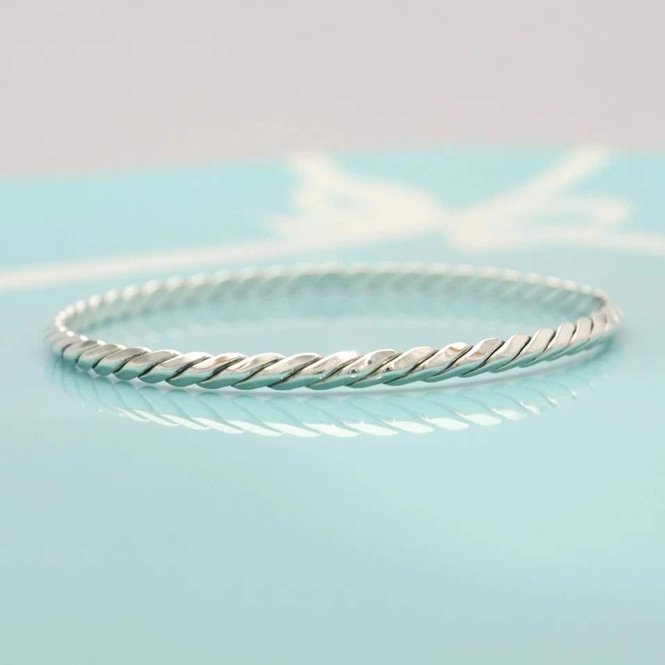 Tiffany & Co. Brazalete Brazalete Borde Cuchillo Torcido 7.6" Plata de Ley 925 Foto 3 de 4