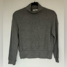 Magaschoni Women  s Gray Mock Neck Long Sleeve Pull Over Sweater Size XS