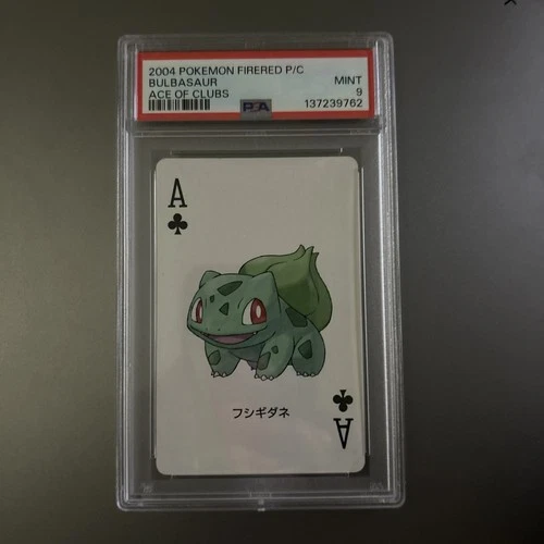 2004 POKEMON LEAFGREEN VERSION PLAYING CARDS  BULBASAUR ACE OF CLUBS PSA 9