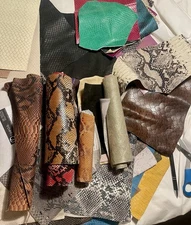 Genuine Python , Anaconda, Boa  And More Snake Skin Remnant Leather
