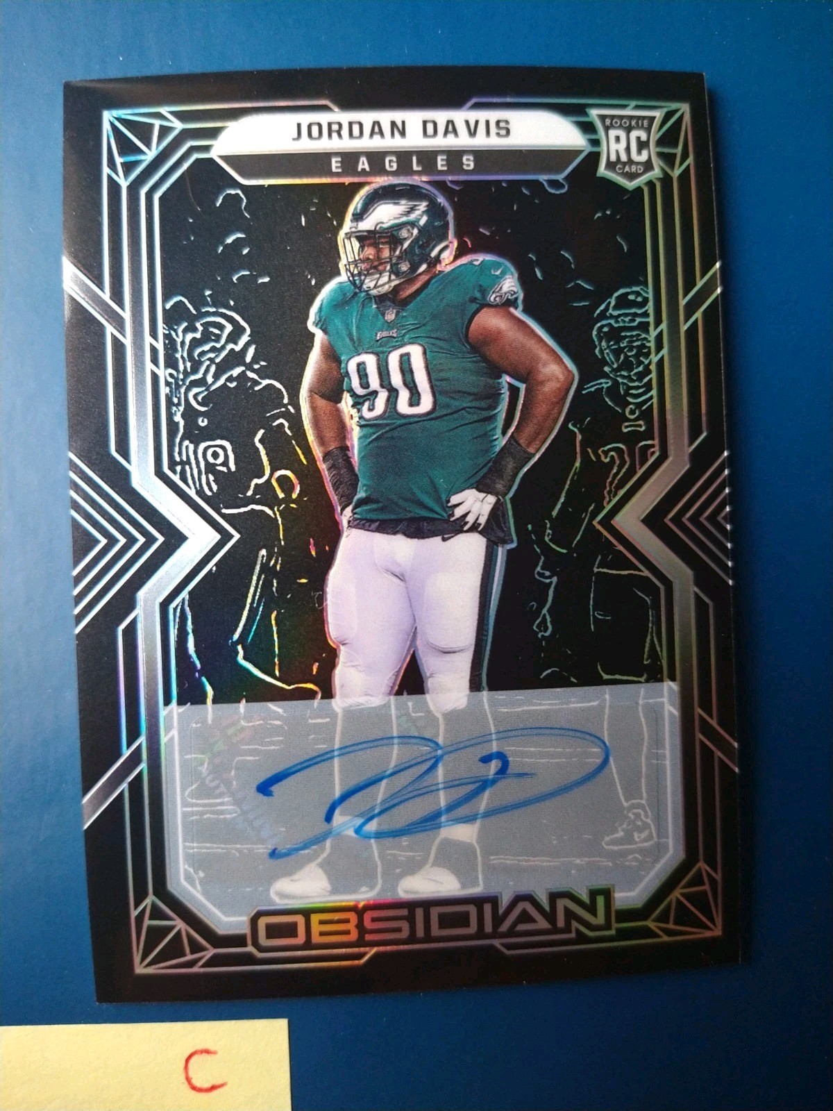 2022 Panini Obsidian Jordan Davis #151 Philadelphia Eagles AUTO Rookie RC /199