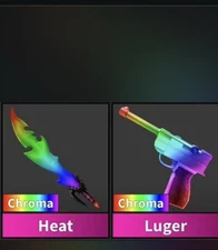 Roblox Murder Mystery 2 MM2 Chroma Luger & Chroma Heat Godly Knifes and Guns