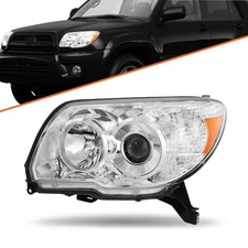 For 2006-2009 Toyota 4Runner Chrome Headlights Amber Corner Headlamps Left Side