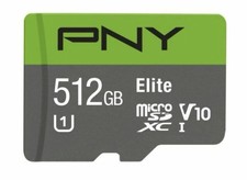 Genuine PNY Elite 512GB MicroSD SDXC Card 100MB/s with SD adapter, UK Seller