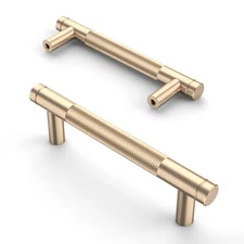 10 Pack 3.75 Inch Gold Knurled Cabinet Pulls Cupboard Kitchen Hardware Handle