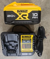 NEW DeWalt 20V Lithium Ion 10.0aH Battery & Charger Model# DCB210 & DCB1104